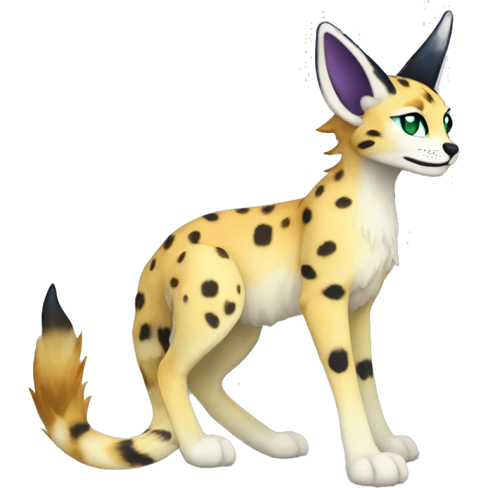 Epic Edgy Colorful ethereal eldritch Sergal-Serval-Fionbri emoji