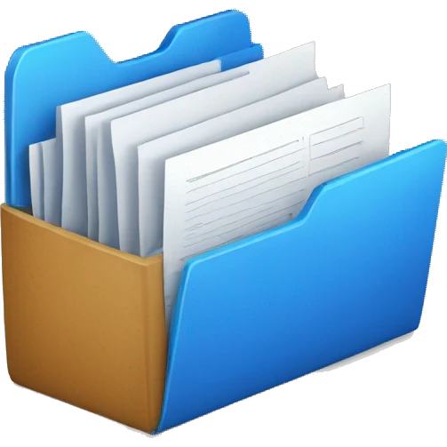 blue folder with documents emoji