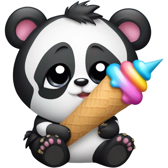 Panda eating ice cream emoji