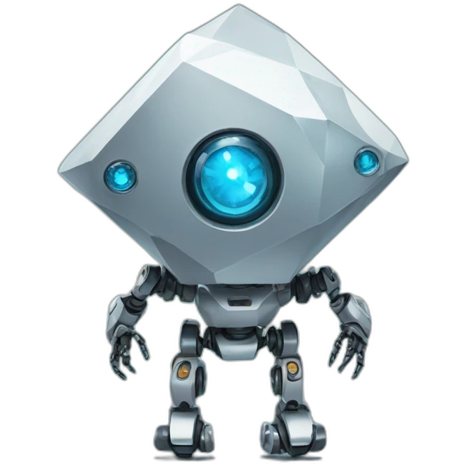 diamond shaped robot with one rbotic eye emoji