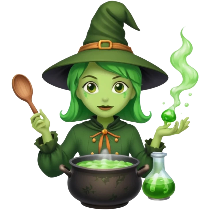green witch cooking potion emoji