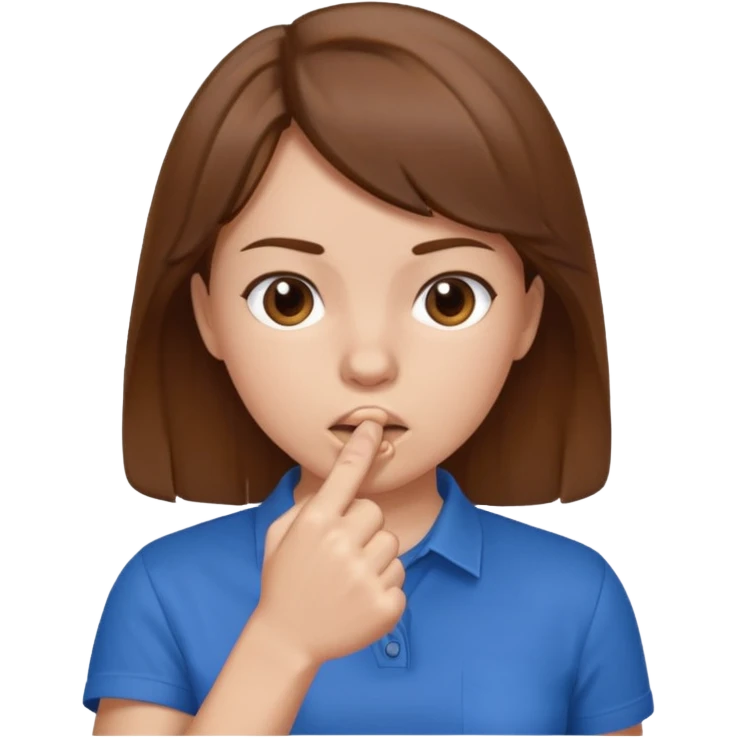 a girl with her fist in her mouth emoji