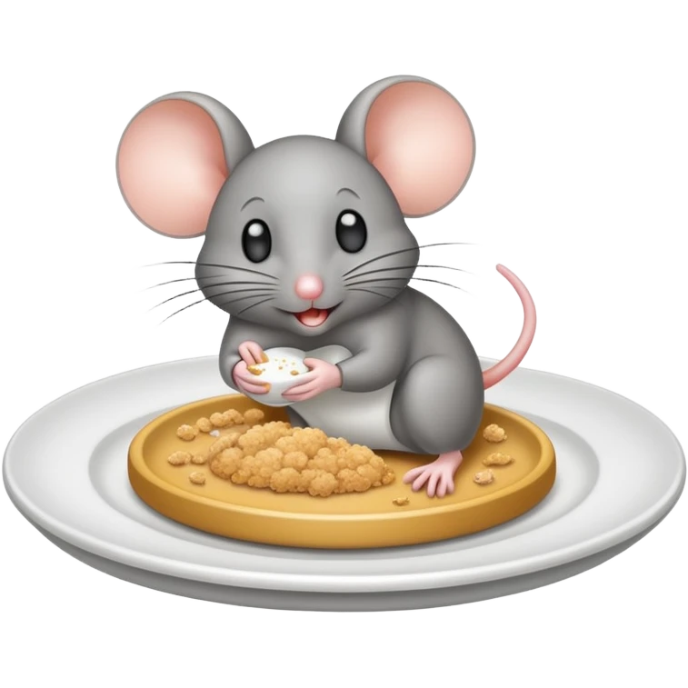 mouse on plate with crumbs emoji