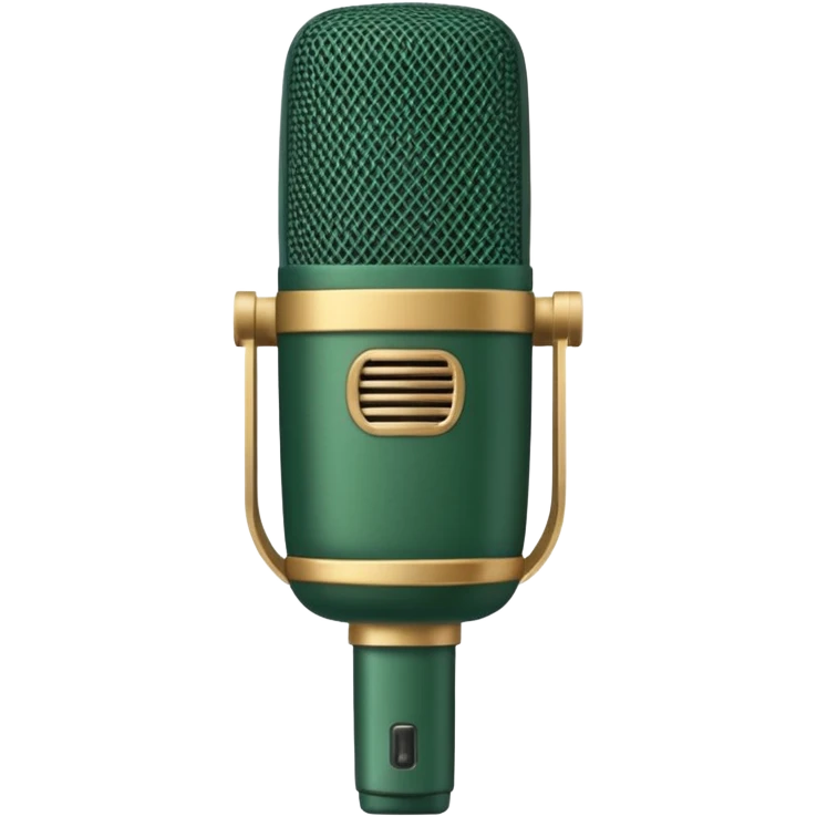 radio microphone, dark green body, beige details, cylindrical shape emoji