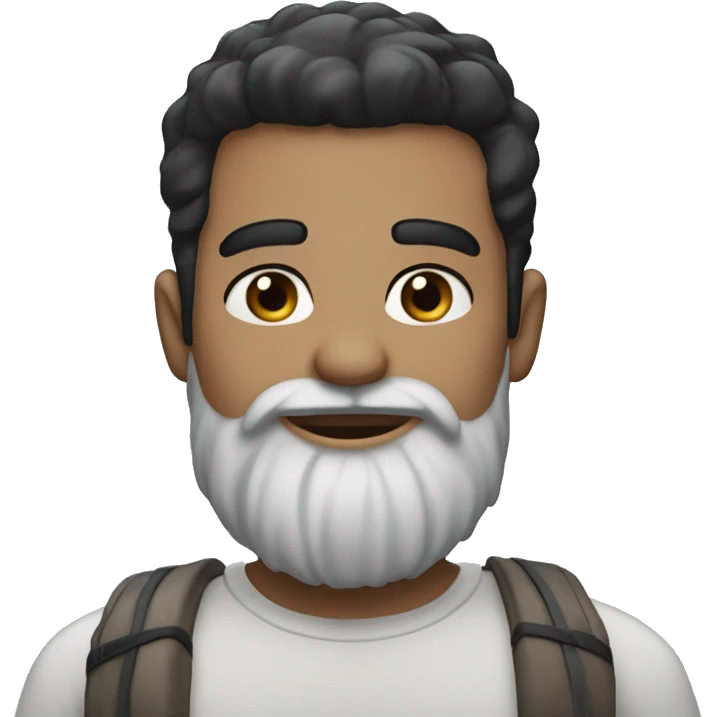Generate emoji of kishan with white skin tone,with black hair, blue eyes, with thick beard emoji