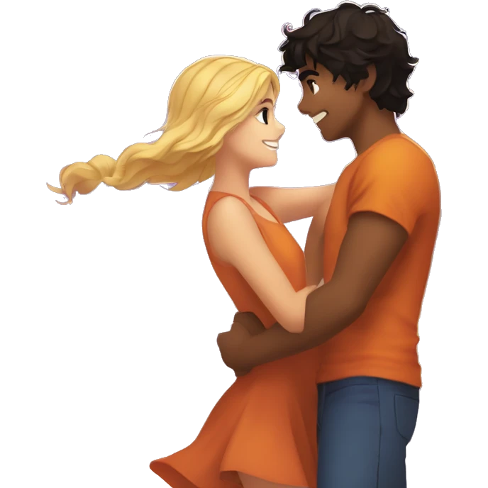 Percy Jackson and Annabeth Chase dancing  emoji