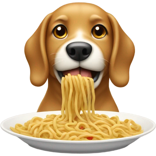 Dog eating pasta  emoji
