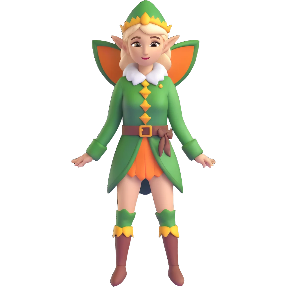 female elf with nature-inspired clothing emoji