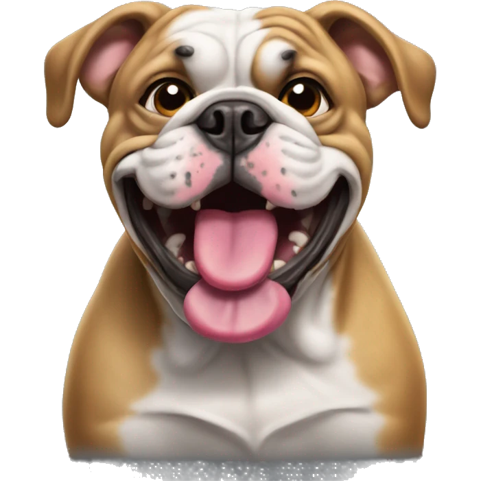 bulldog with tongue out  emoji
