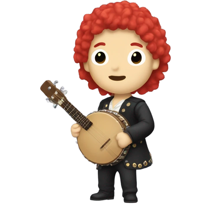 Vivaldi standing chibi banjo Red wig emoji
