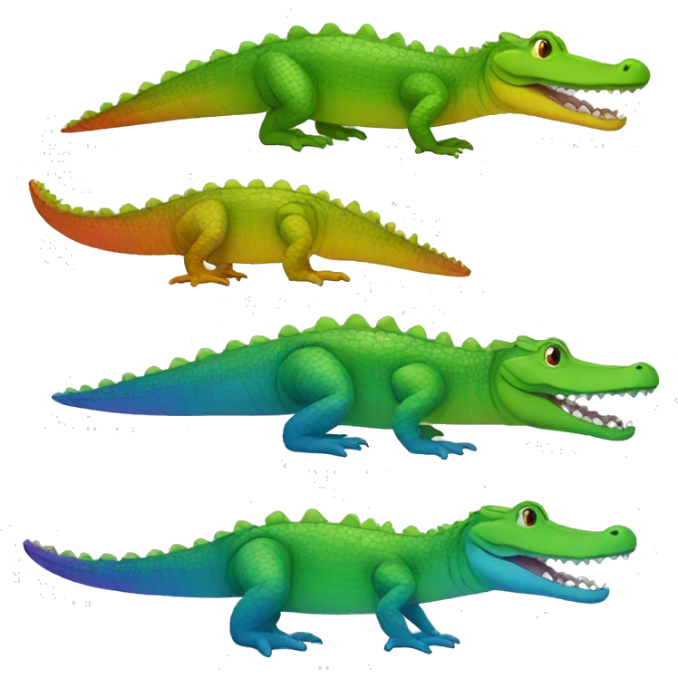 Rainbow Alligator Full Body emoji