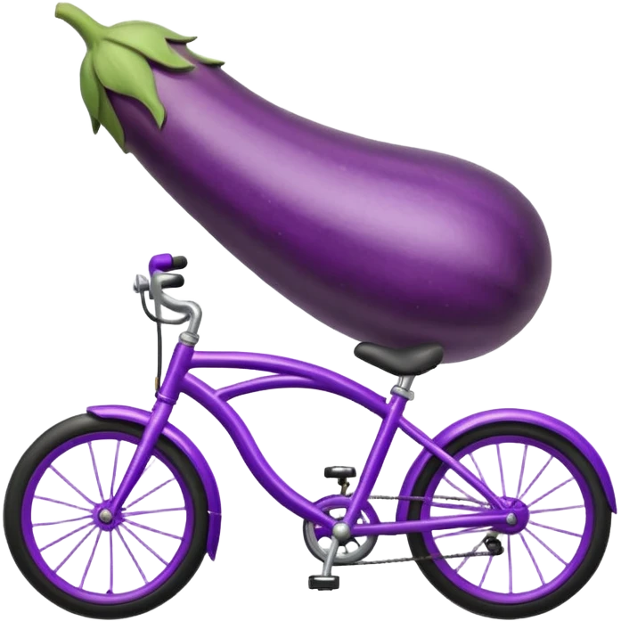 An eggplant on bike emoji