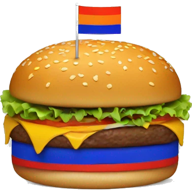 Armenian flag with burger in the middle emoji