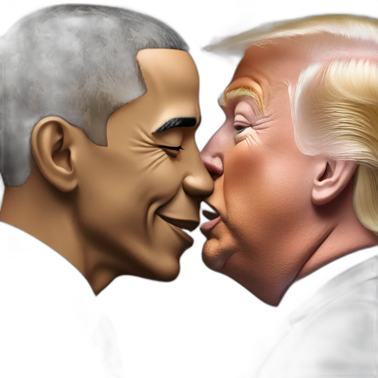 Obama and trump kiss emoji