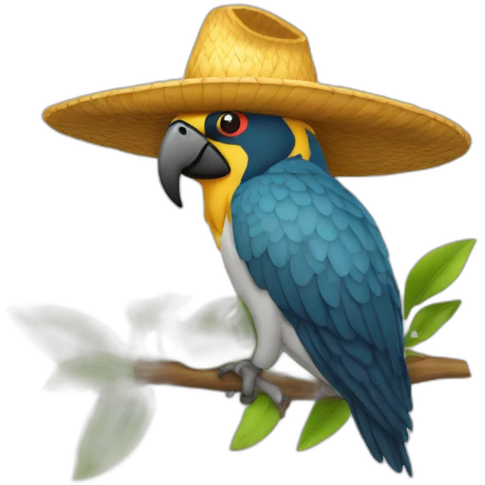 loro con sombrero emoji