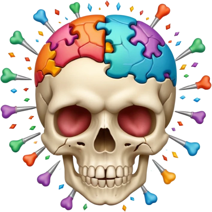 Skull with exploding brain emoji