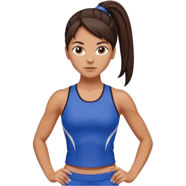 Sporty Spice with dark brown hair ponytail  emoji