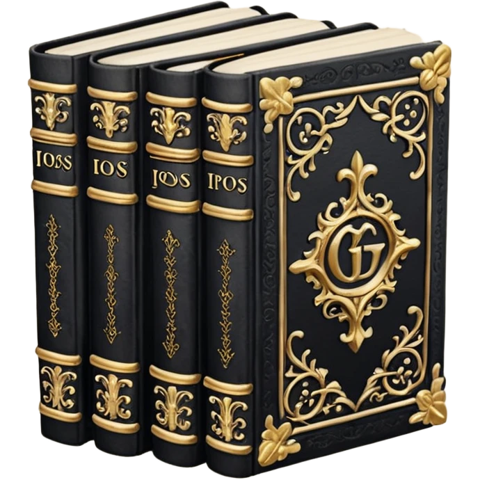 5 black gothic books emoji