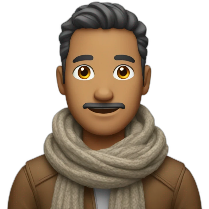 man with scarf emoji