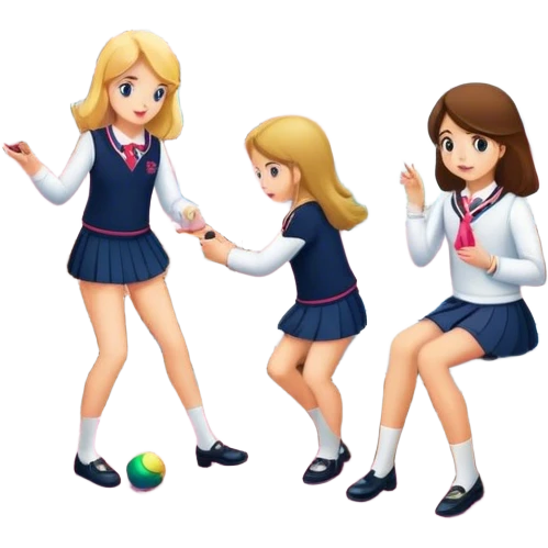 Girls playing in the preppy room emoji
