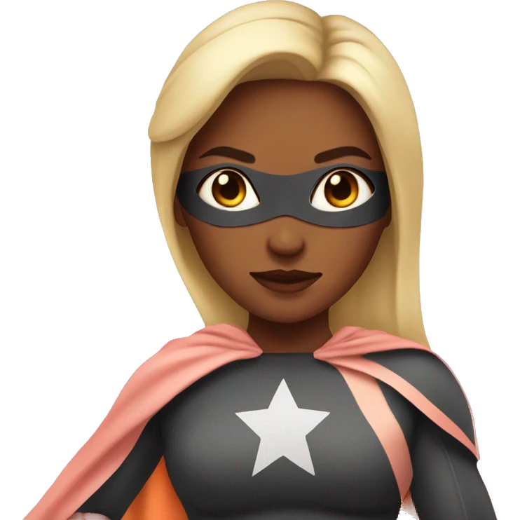 superhero female with peach behind her  emoji