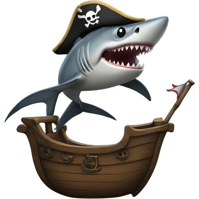 Pirate shark  emoji