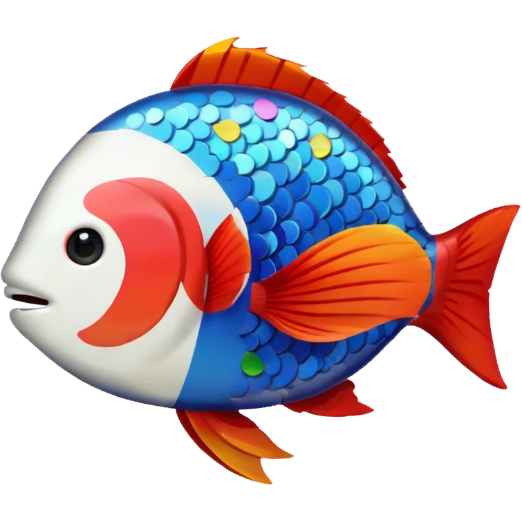 white colored pixel fish cute confetti  emoji