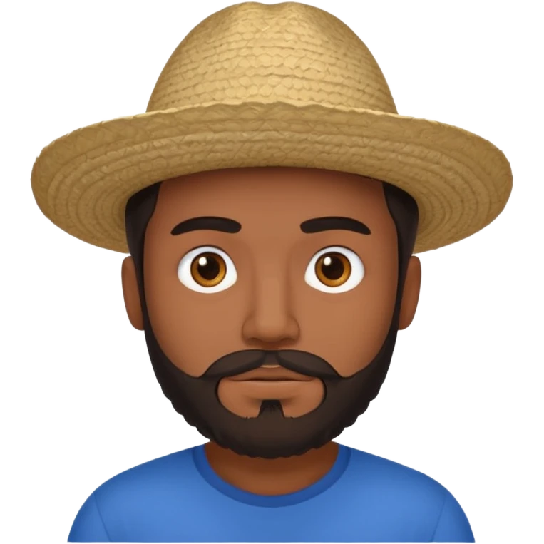 Mexican guy with dark hair and a beard wearing all blue emoji