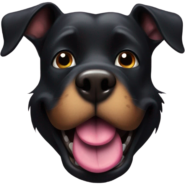 black dog tongue out with a moustache emoji