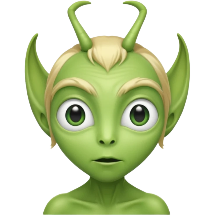 GREEN ALIEN WITH BLONDE HAIR emoji