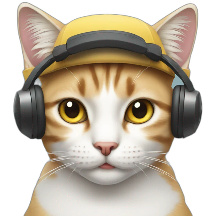 Cat wearing headphoes emoji