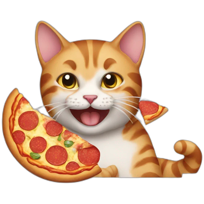 cat eat pizza emoji