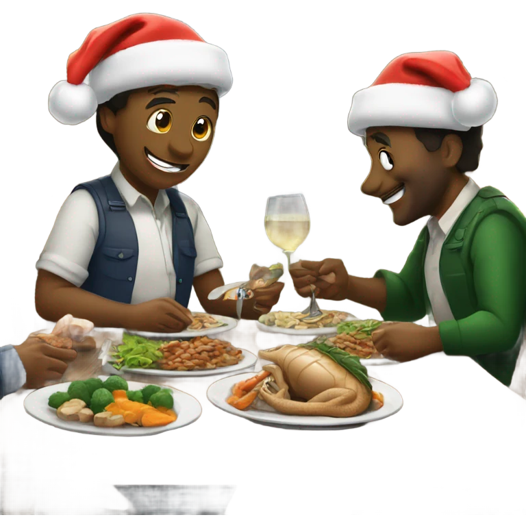 Christmas dinner in the swamp with gators emoji