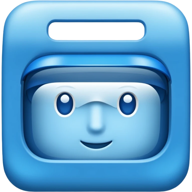 a blue rectangle with the text "visor" written on it emoji