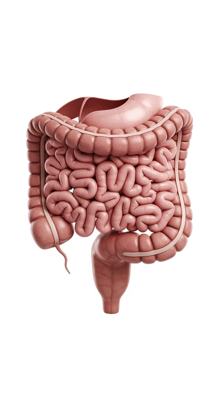 intestino umano anatomico, iperrealistico 4k, ISOLATA SU SFONDO BIANCO emoji