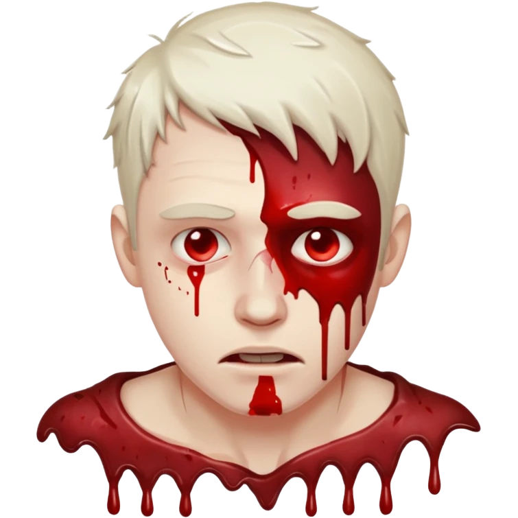 white man covered in blood emoji