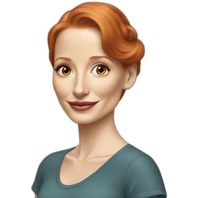 jessica-chastain cartoon wearing tee emoji