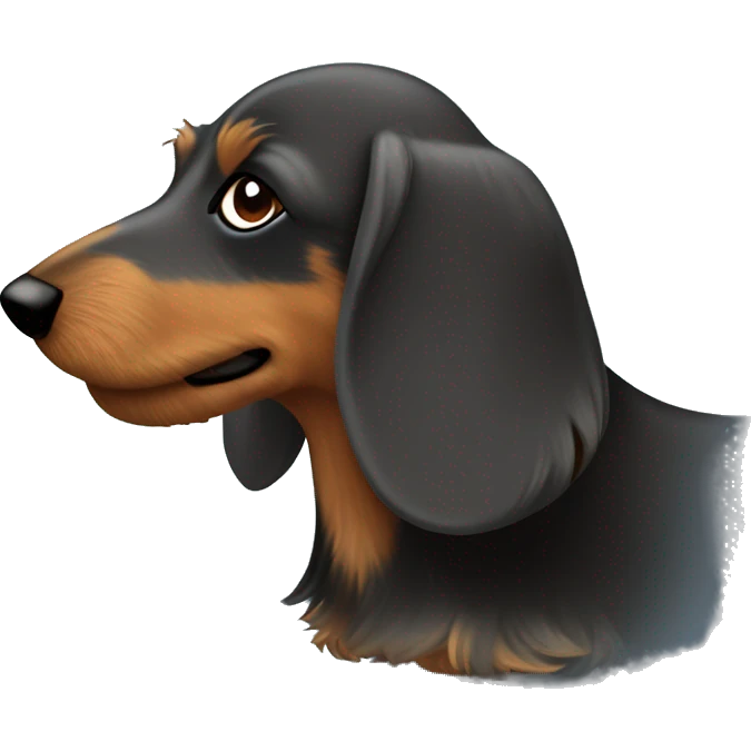 Wire haired wiener dog from the side dark  emoji