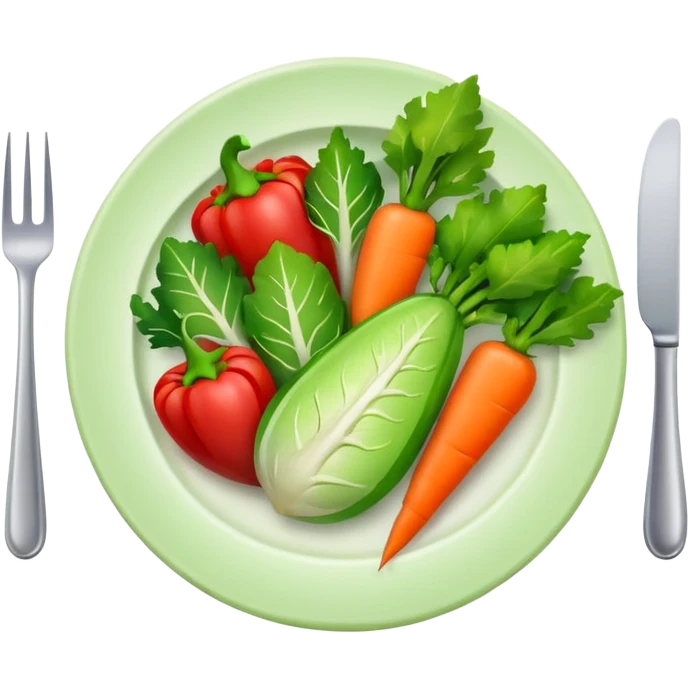 plate with vegetables and a check mark emoji