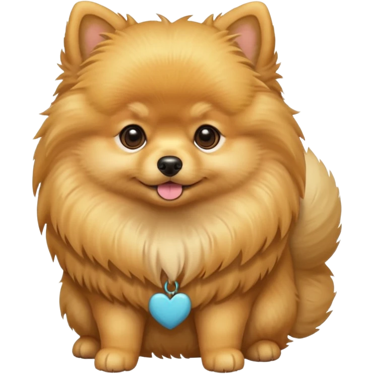 Create a golden pomeranian, all cute and adorable entire  only face and body  emoji