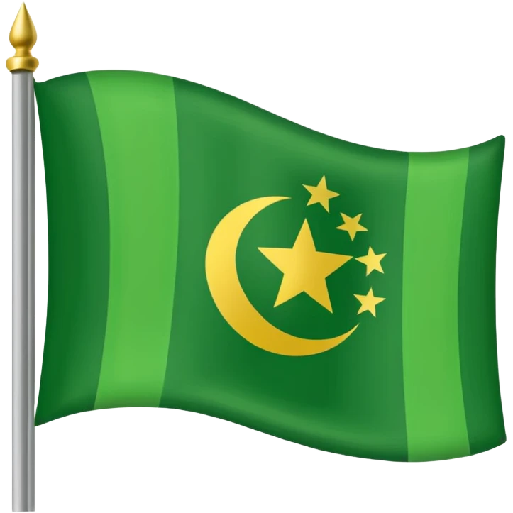 Circassian flag emoji with green background, yellow stars and stripes emoji