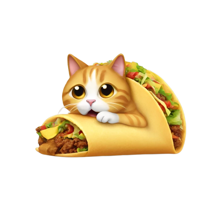 Cat eating a taco emoji