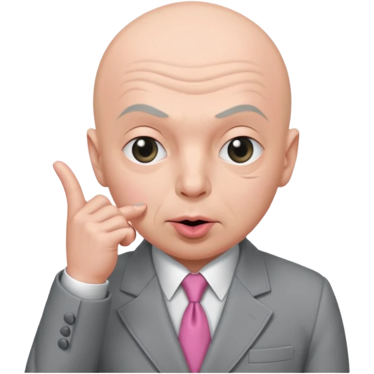 Dr evil with pinky finger to mouth emoji