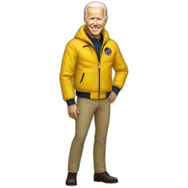 Biden in the yellow jacket emoji