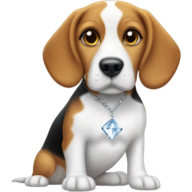 Beagle with white diamond spot on head emoji
