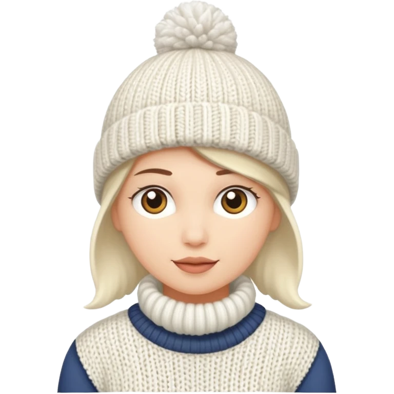 white knitted wool cap piece of clothing emoji