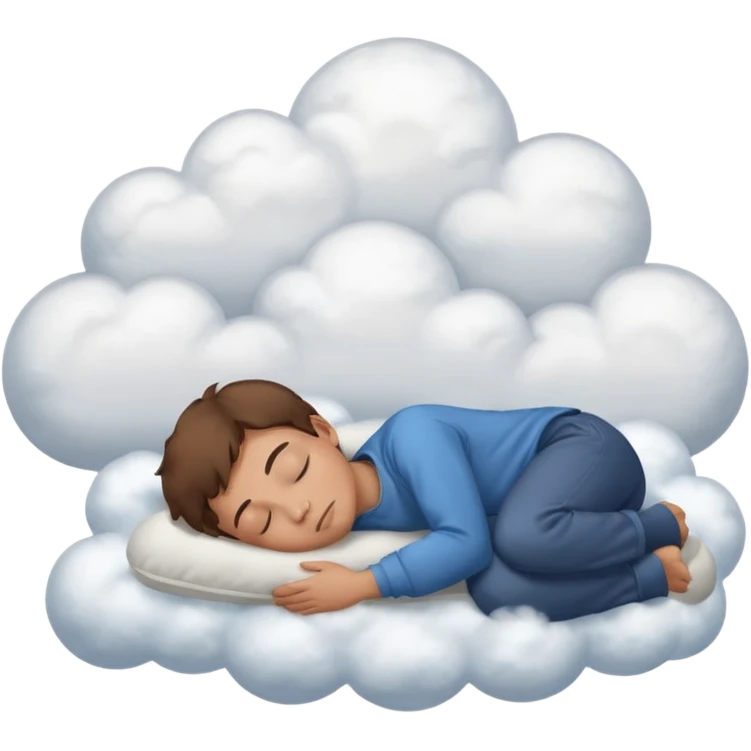 boy sleeping on clouds emoji