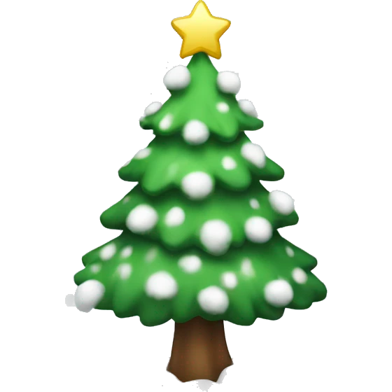 Christmas tree with snow emoji