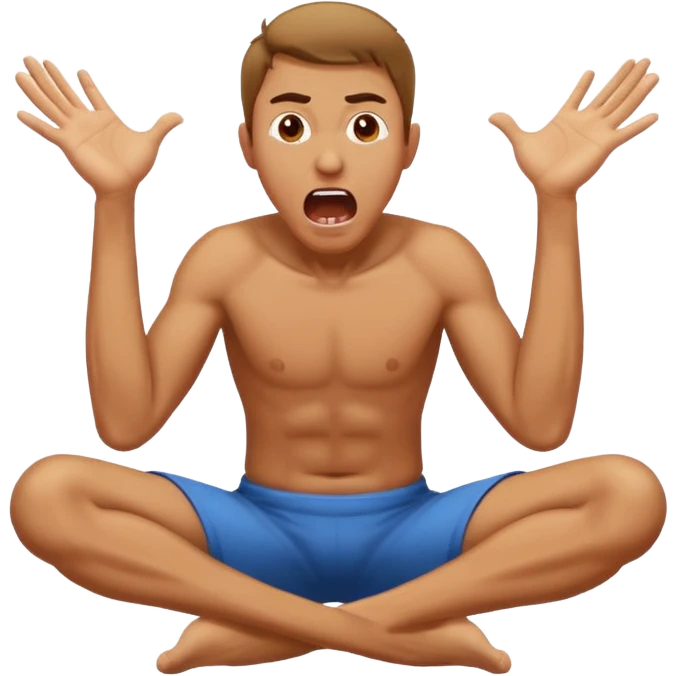 man on knees yelling in agony with hands thrown up emoji
