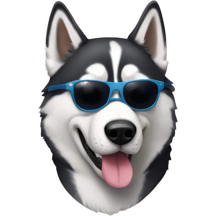 a husky wearing sunglasses emoji